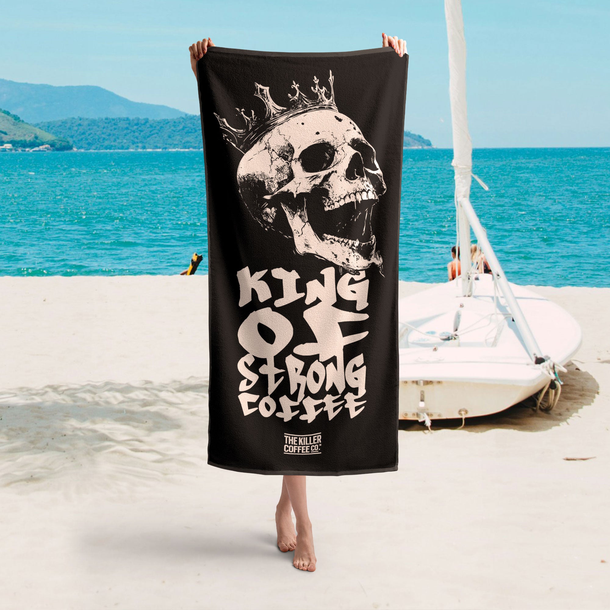 King of Strong Coffee Beach Towel