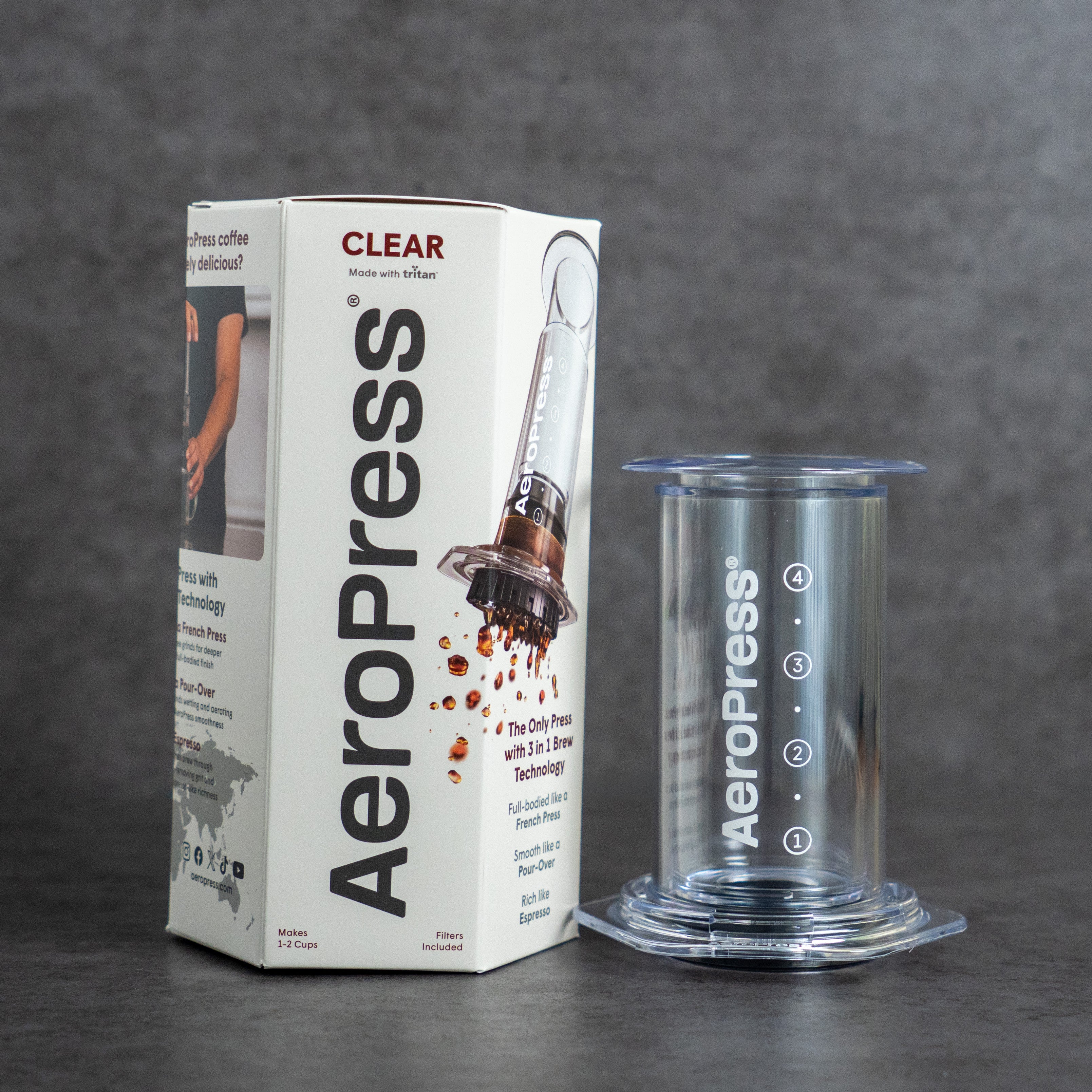 AeroPress Clear Coffee Makers - Clear & Colours